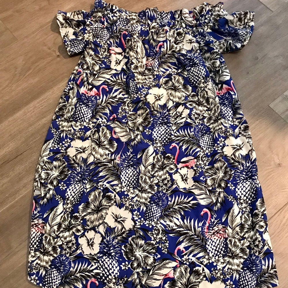 Blue Off The Shoulder Dress